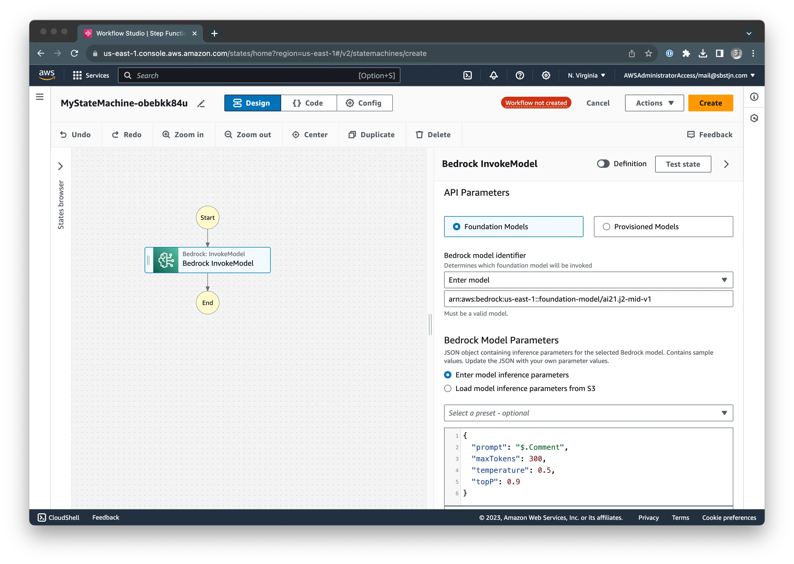 Use Amazon Bedrock action in AWS Step Functions