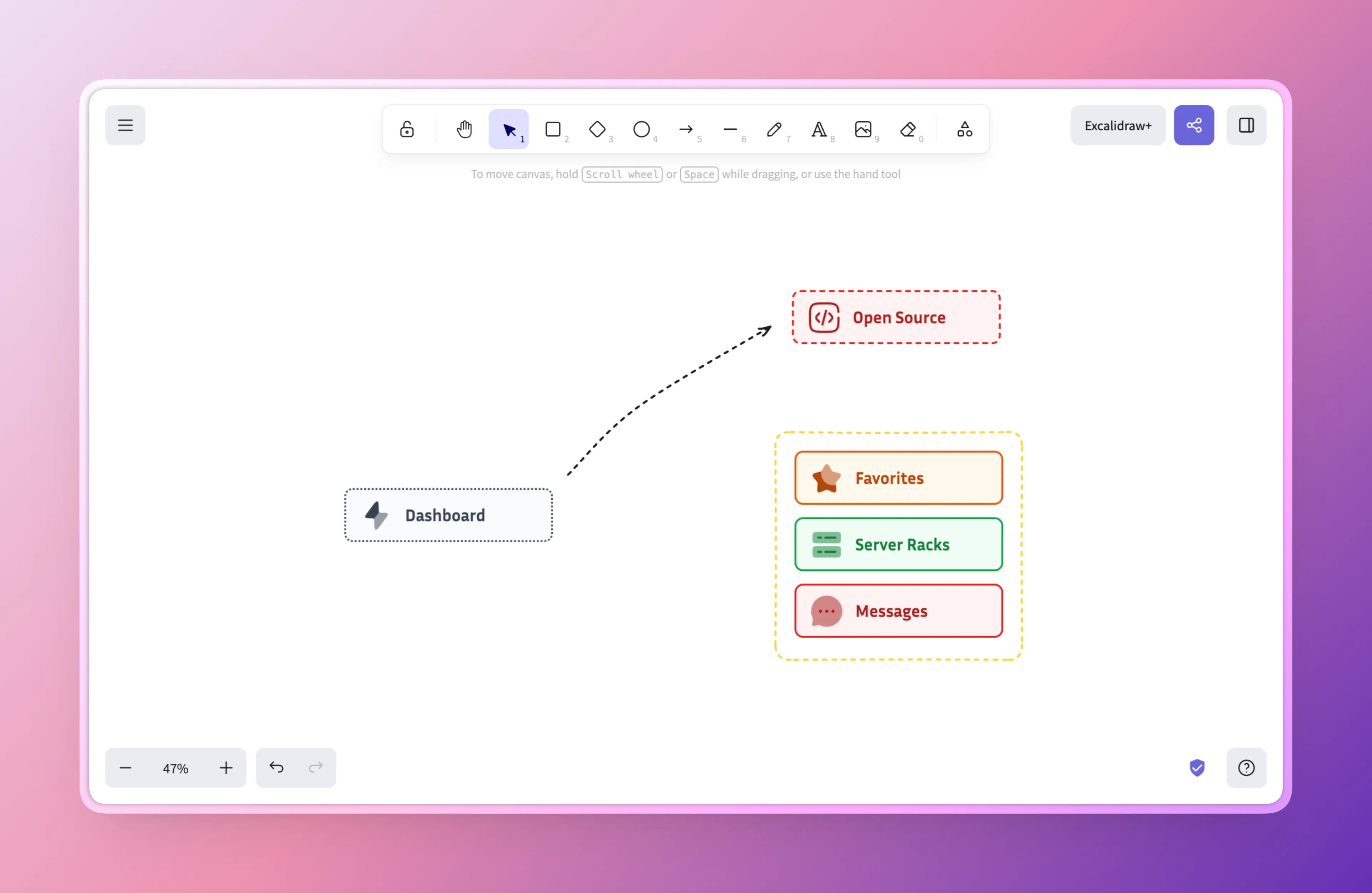 Component Creator imported into Excalidraw as an example diagram