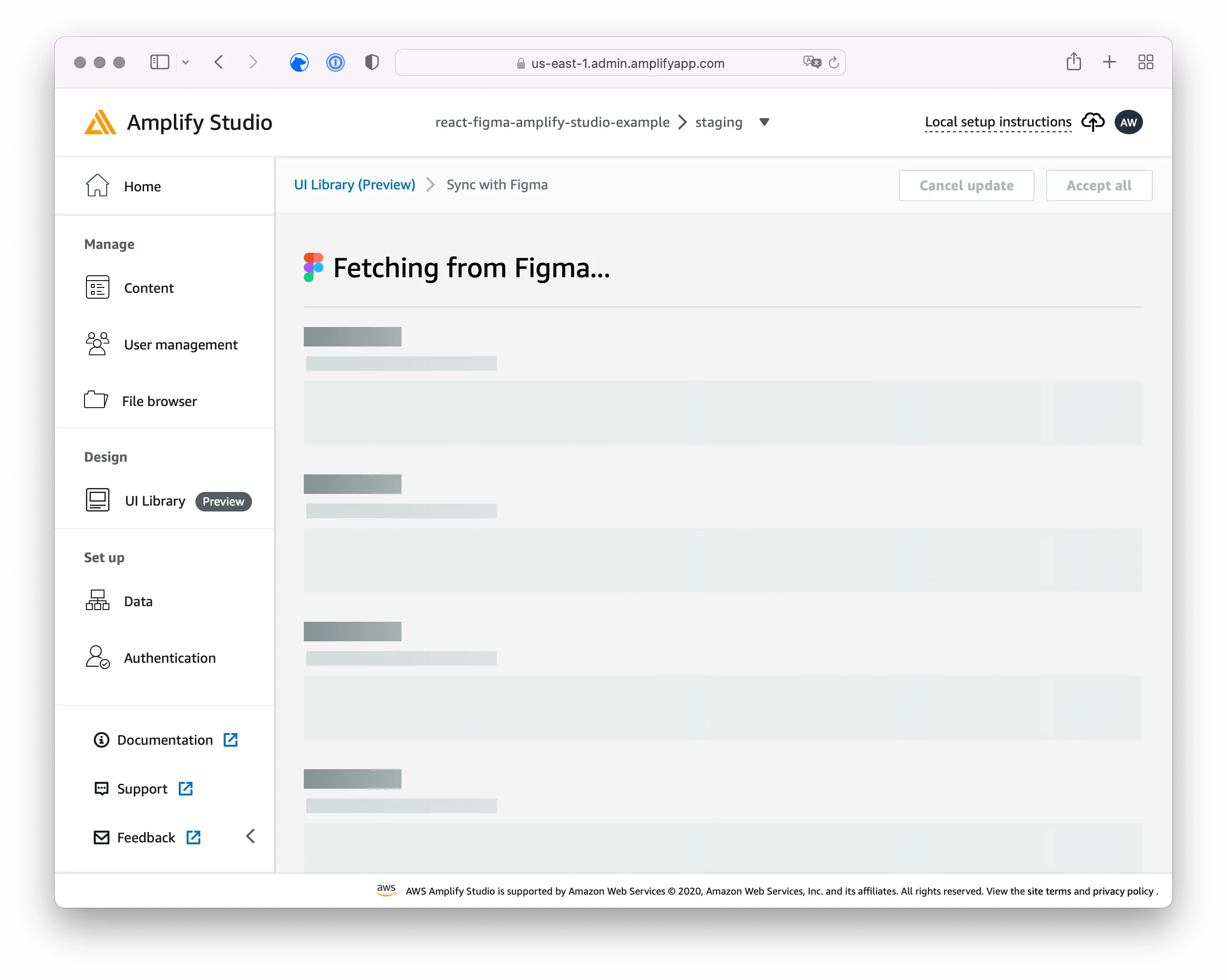 aws amplify studio: update components from figma