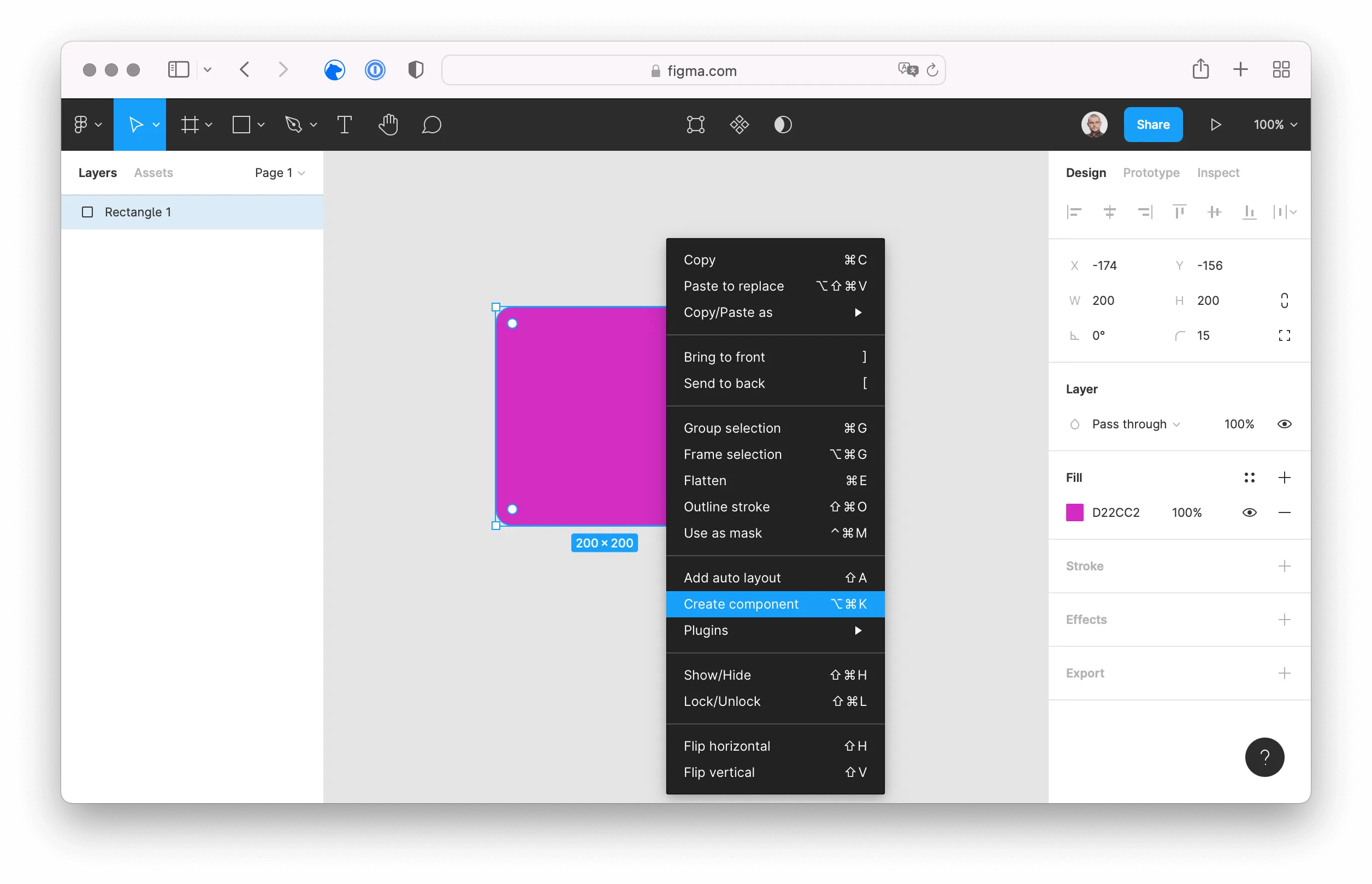 figma: create component