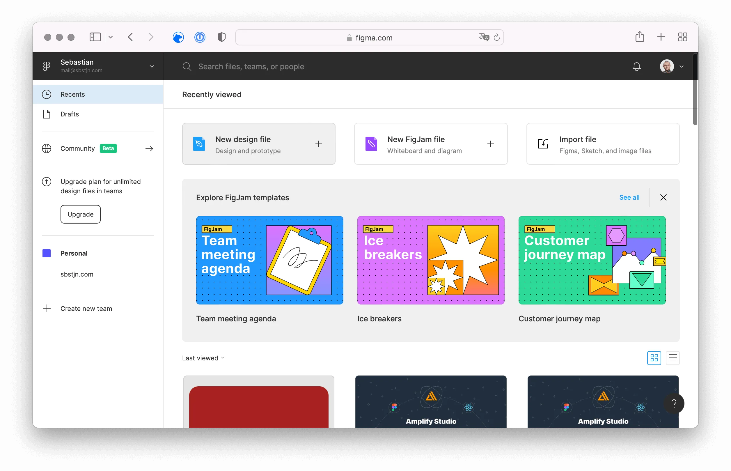 figma: create new design file