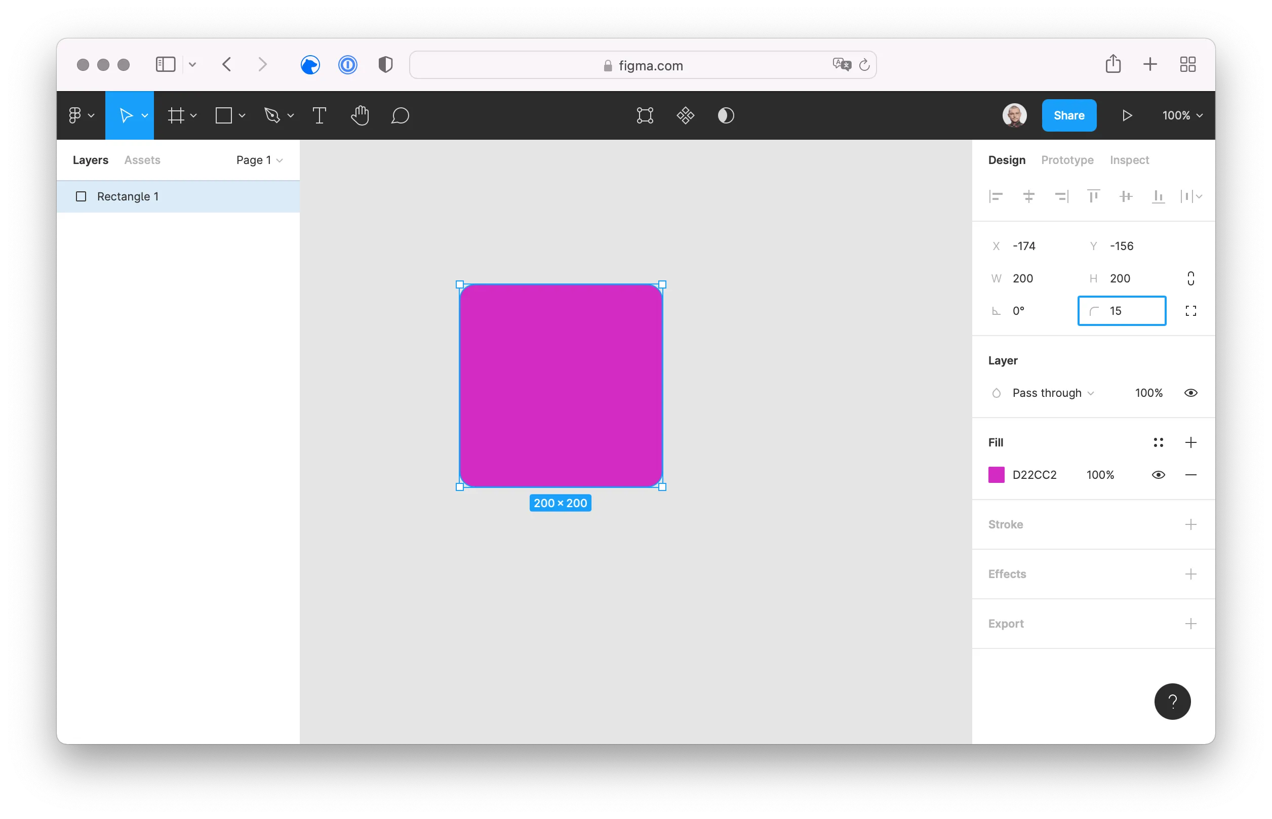 figma: set rounded corners