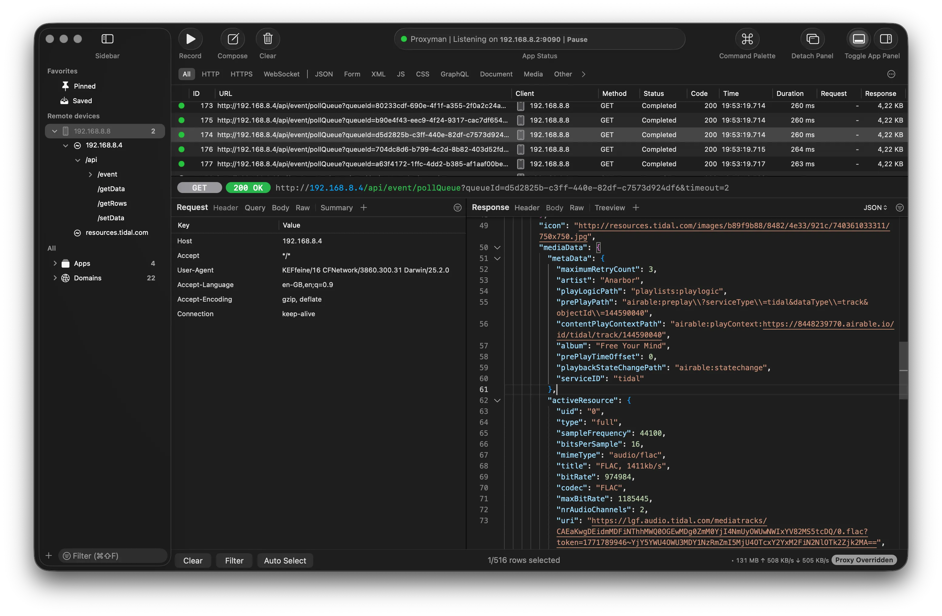 Currently playing song on KEF speaker