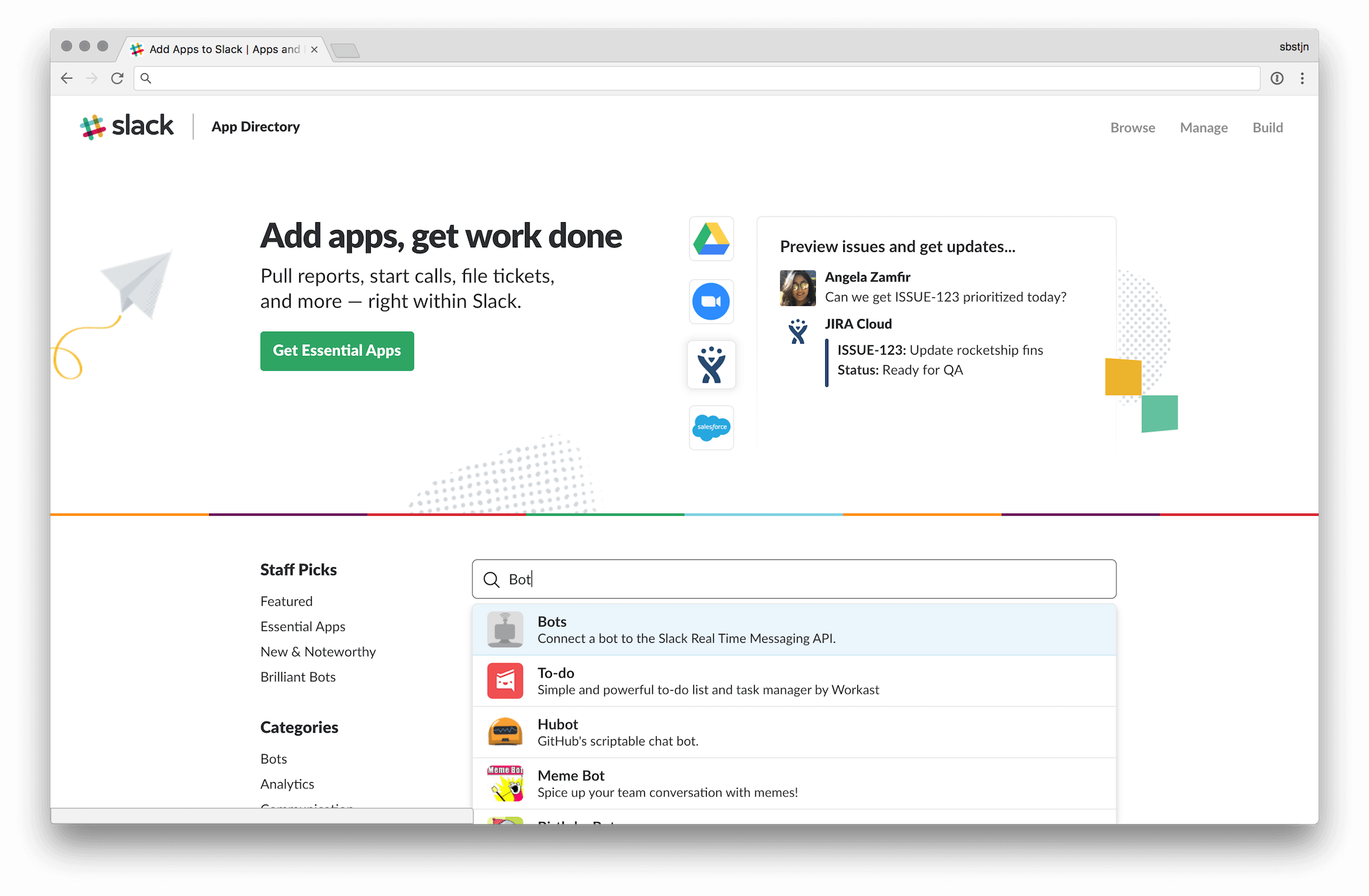 Add Slack Bots to your Workspace
