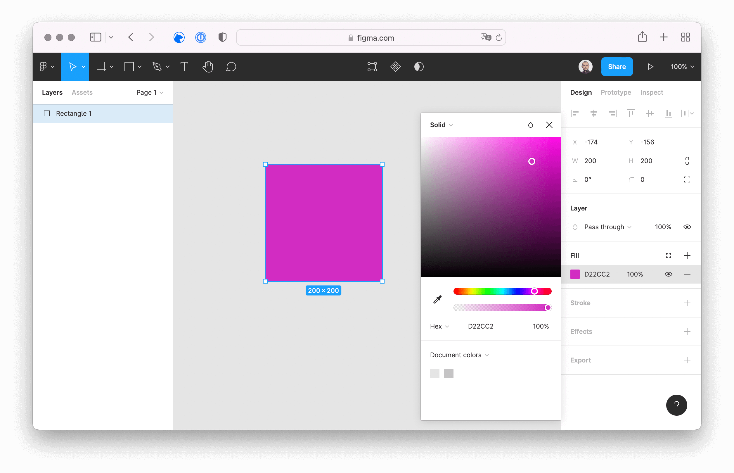 figma: colorize rectangle
