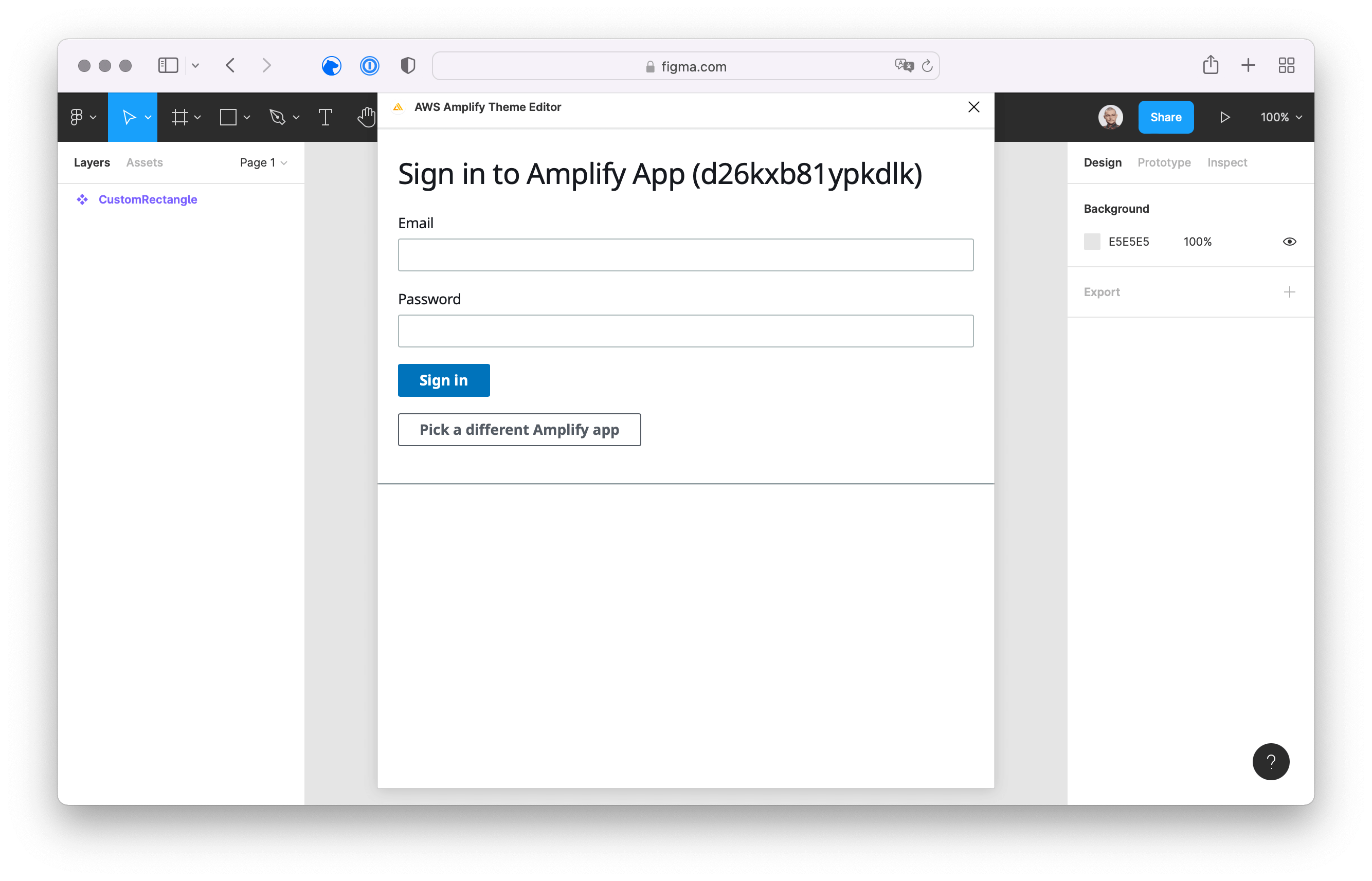 AWS Amplify Theme Editor configure login for AWS Amplify Studio